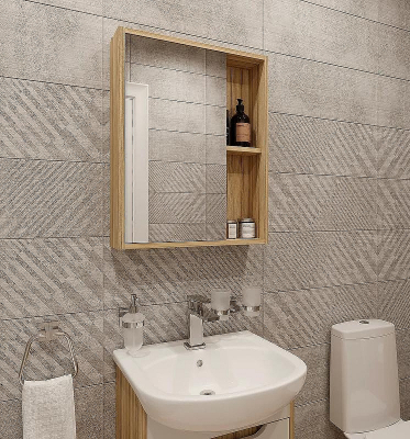 Зеркальный шкаф DIWO Углич 50 UGL.Z.50/P/M Светлое дерево