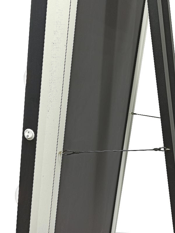 Зеркало Континент 600х1750 ЗГП45 гримерное с подсветкой Черное с механическим выключателем, купить, цена, заказать, магазин, доставка, скидка, промокод, купить, цена, заказать, магазин, доставка, скидка, промокод