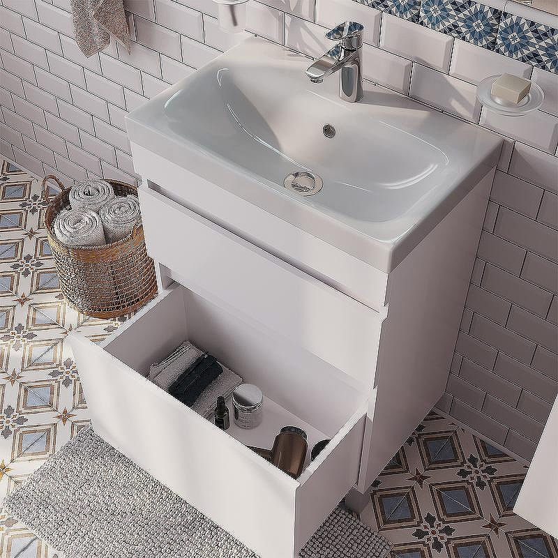 Тумба с раковиной Iddis Zodiac 60 ZOD6CBFi95K Белая, купить, цена, заказать, магазин, доставка, скидка, промокод, купить, цена, заказать, магазин, доставка, скидка, промокод