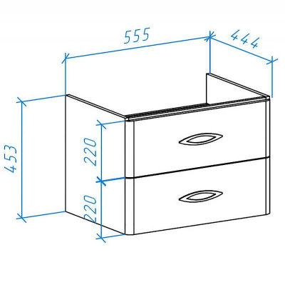 Тумба под раковину Bellezza Джела 60 4639809670013 2 ящика подвесная Белая
