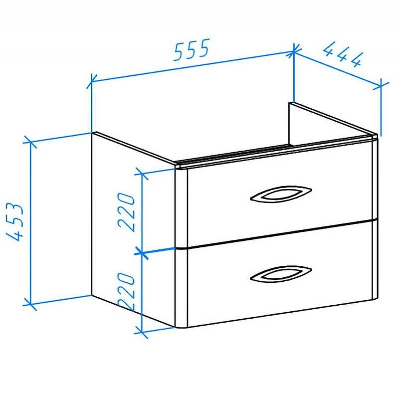 Тумба под раковину Bellezza Джела 60 4639809670013 2 ящика подвесная Белая, купить, цена, заказать, магазин, доставка, скидка, промокод, купить, цена, заказать, магазин, доставка, скидка, промокод