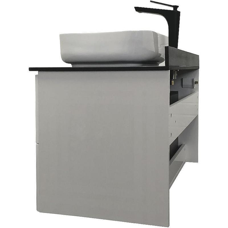 Тумба с раковиной Comforty Амстердам 95 00-00014001 подвесная Белая глянцевая Калакатта Блэк, купить, цена, заказать, магазин, доставка, скидка, промокод, купить, цена, заказать, магазин, доставка, скидка, промокод