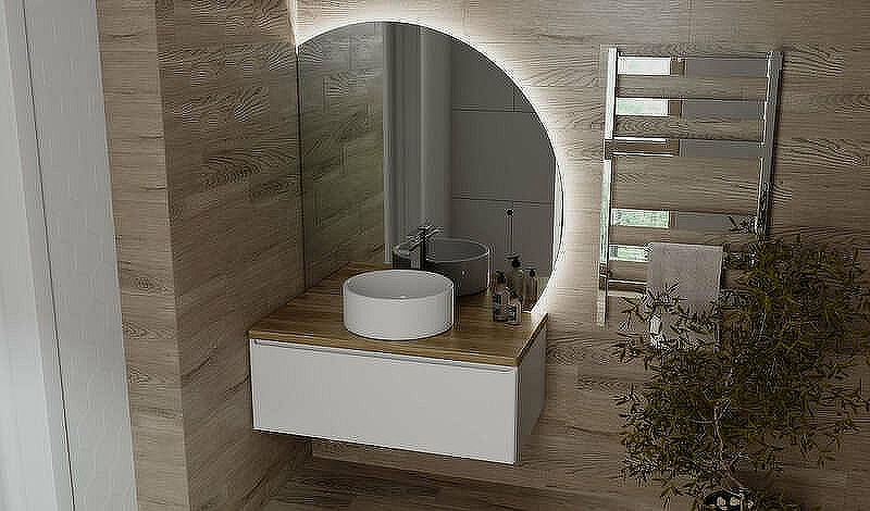 Зеркало Jorno Solis New 106 SolN.02.106/W/JR с подсветкой с бесконтактным выключателем, купить, цена, заказать, магазин, доставка, скидка, промокод, купить, цена, заказать, магазин, доставка, скидка, промокод