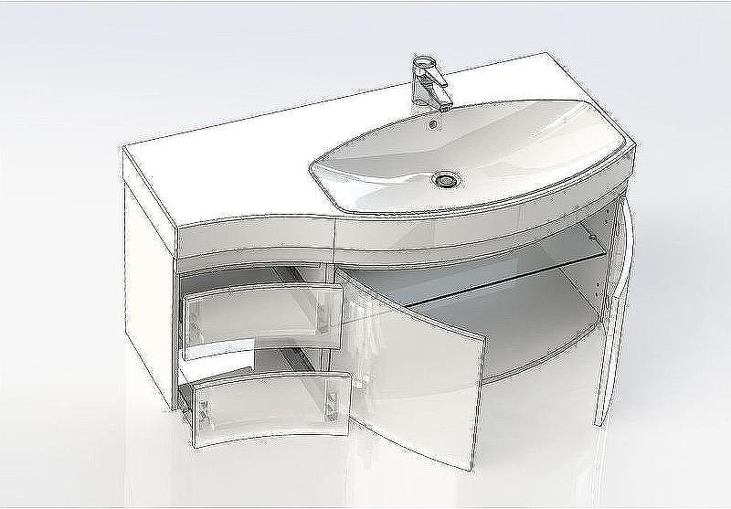 Тумба под раковину Aquanet Опера 115 R 169654 подвесная 2 дверцы 2 ящика Белая, купить, цена, заказать, магазин, доставка, скидка, промокод, купить, цена, заказать, магазин, доставка, скидка, промокод