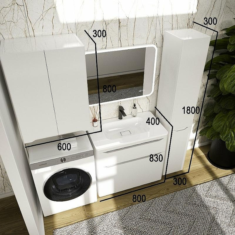 Тумба под раковину Style Line Марелла 80 Люкс Plus СС-00002401 Белый матовый антискрейтч, купить, цена, заказать, магазин, доставка, скидка, промокод, купить, цена, заказать, магазин, доставка, скидка, промокод