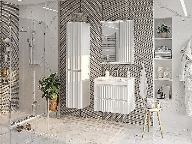 Зеркало со шкафом Brevita Balaton 65 R BAL-04065-01-П с подсветкой Белое матовое, купить, цена, заказать, магазин, доставка, скидка, промокод, купить, цена, заказать, магазин, доставка, скидка, промокод