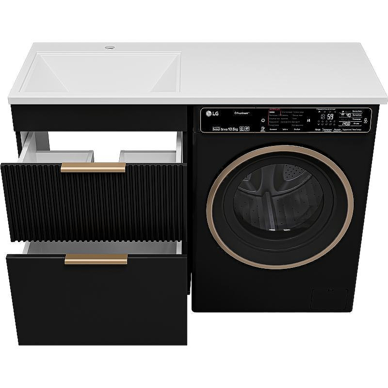 Тумба с раковиной Brevita Enfida 120 L УТ000016087 Черная матовая, купить, цена, заказать, магазин, доставка, скидка, промокод, купить, цена, заказать, магазин, доставка, скидка, промокод