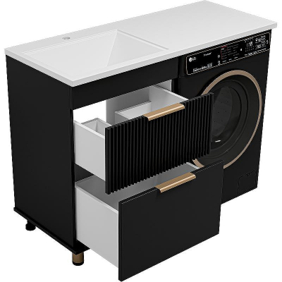 Тумба с раковиной Brevita Enfida 120 L УТ000016087 Черная матовая