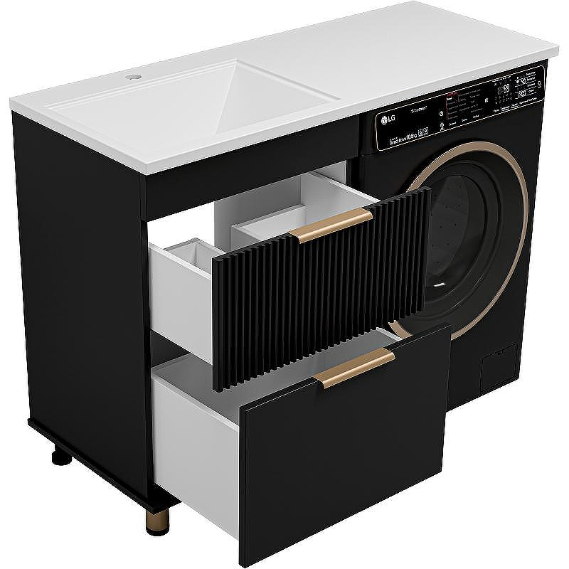 Тумба с раковиной Brevita Enfida 120 L УТ000016087 Черная матовая, купить, цена, заказать, магазин, доставка, скидка, промокод, купить, цена, заказать, магазин, доставка, скидка, промокод