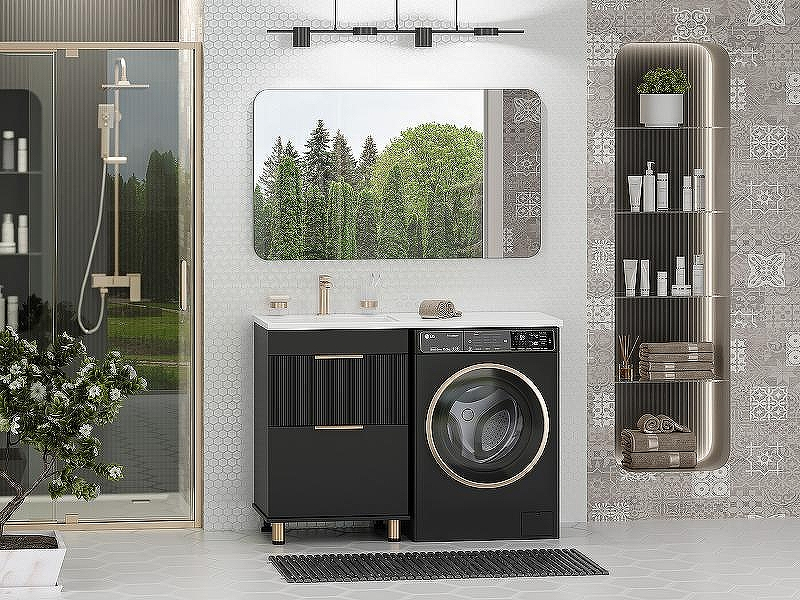 Тумба с раковиной Brevita Enfida 120 L УТ000016087 Черная матовая, купить, цена, заказать, магазин, доставка, скидка, промокод, купить, цена, заказать, магазин, доставка, скидка, промокод