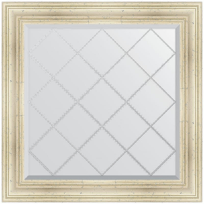 Зеркало Evoform Exclusive-G 89х89 BY 4332 с гравировкой в багетной раме - Травленое серебро 99