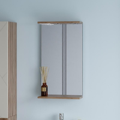 Зеркало Бриклаер Кристалл 40 4627125416811 с подсветкой Дуб крафт табачный