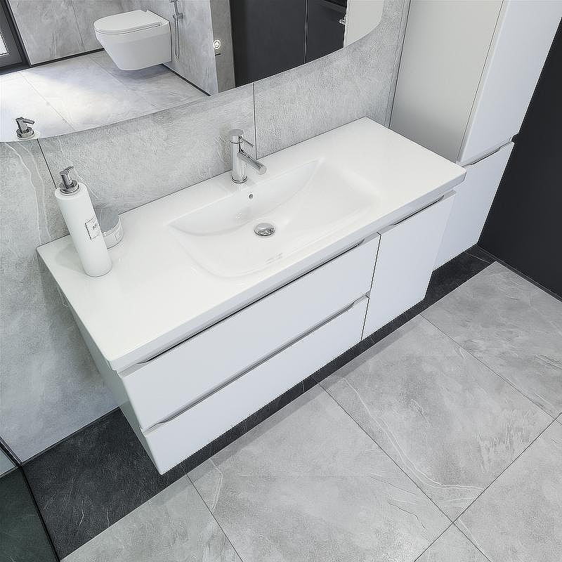 Тумба под раковину Caprigo Forte 120 36117R-SF027 подвесная Белая матовая, купить, цена, заказать, магазин, доставка, скидка, промокод, купить, цена, заказать, магазин, доставка, скидка, промокод