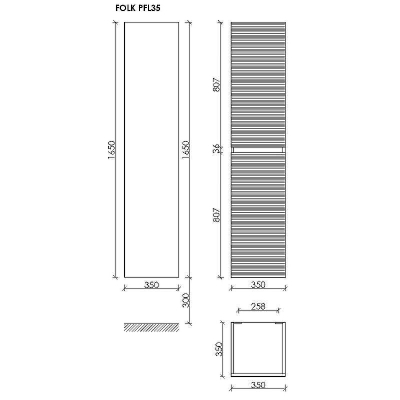 Шкаф пенал Sancos Folk 35 PFL35W подвесной Bianco