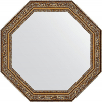 Зеркало Evoform Octagon 50х50 BY 3688 в багетной раме - Виньетка состаренное золото 56, купить, цена, заказать, магазин, доставка, скидка, промокод, купить, цена, заказать, магазин, доставка, скидка, промокод