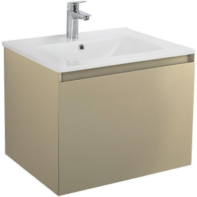 Тумба под раковину Art&Max Latina 60 AM-Latina-600-1C-SO-BGM подвесная Серо-бежевая матовая