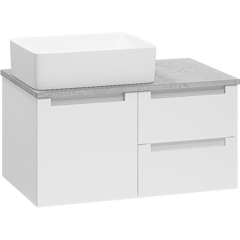 Тумба с раковиной Brevita Cargo 80 УТ000024159 подвесная Белая матовая, купить, цена, заказать, магазин, доставка, скидка, промокод, купить, цена, заказать, магазин, доставка, скидка, промокод