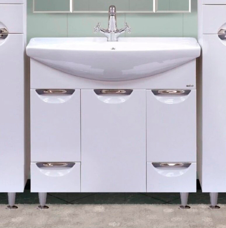 Тумба с раковиной Misty Орхидея 85 СО000006652 Белая, купить, цена, заказать, магазин, доставка, скидка, промокод, купить, цена, заказать, магазин, доставка, скидка, промокод