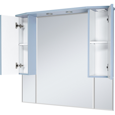 Зеркало со шкафом Misty Терра 110 П-Тер02110-0501 с подсветкой Серое матовое