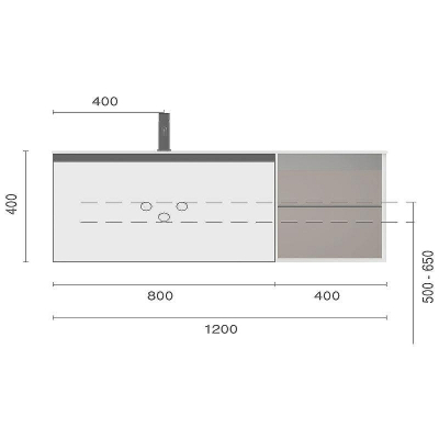 Тумба под раковину Boheme Armadi Art Quatro 6 120 790-M6-120-D-MG подвесная Daphne профиль Золото матовое