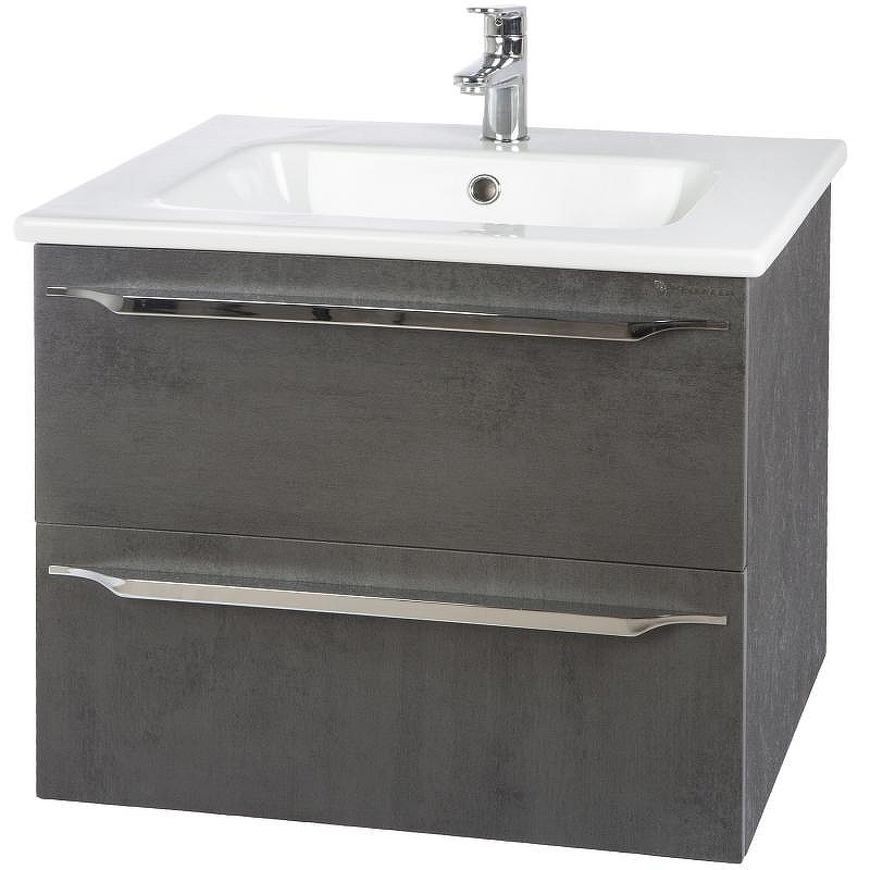 Тумба под раковину Bellezza Луиджи 60 4639209000427 2 ящика подвесная Серая, купить, цена, заказать, магазин, доставка, скидка, промокод, купить, цена, заказать, магазин, доставка, скидка, промокод
