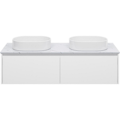 Тумба с раковиной Misty Виста 150 УТ000025083 подвесная Белая матовая Светлый мрамор