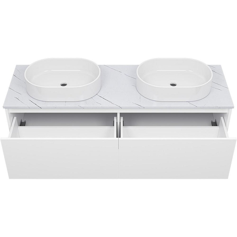 Тумба с раковиной Misty Виста 150 УТ000025083 подвесная Белая матовая Светлый мрамор, купить, цена, заказать, магазин, доставка, скидка, промокод, купить, цена, заказать, магазин, доставка, скидка, промокод