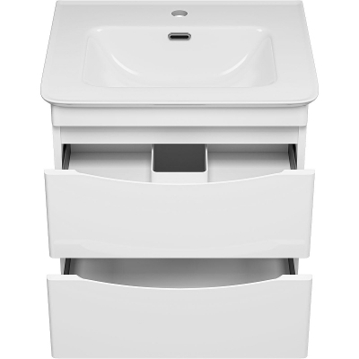 Тумба с раковиной Misty Мираж 60 УТ000025392 подвесная Белая