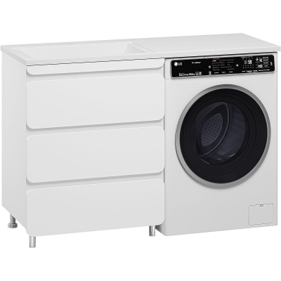 Тумба с раковиной Misty Чегет 130 L УТ000013836 Белая глянцевая