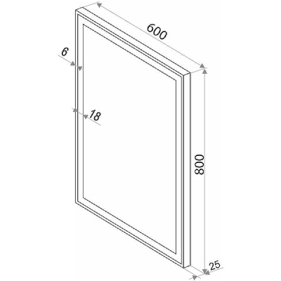 Зеркало Континент Strong 600х800 ЗЛП625 с подсветкой с сенсорным выключателем