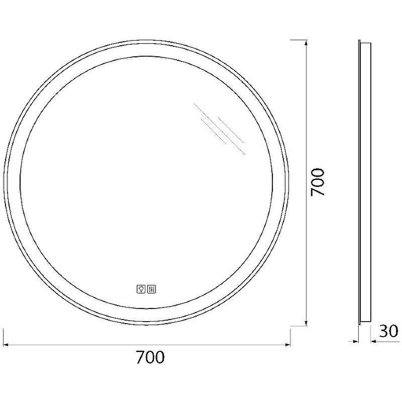 Зеркало BelBagno SPC-RNG-700-LED-TCH-WARM с подсветкой с подогревом с сенсорным выключателем, купить, цена, заказать, магазин, доставка, скидка, промокод, купить, цена, заказать, магазин, доставка, скидка, промокод