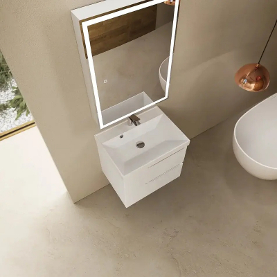 Тумба под раковину AQUAme S3 60 AQM900360WH подвесная цвет Белый глянцевый