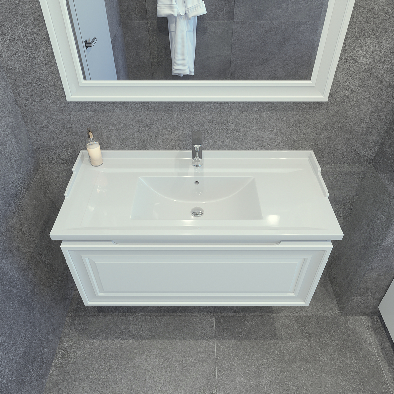 Тумба под раковину Caprigo Ponza 100 13514-B231 подвесная цвет Белый, купить, цена, заказать, магазин, доставка, скидка, промокод, купить, цена, заказать, магазин, доставка, скидка, промокод