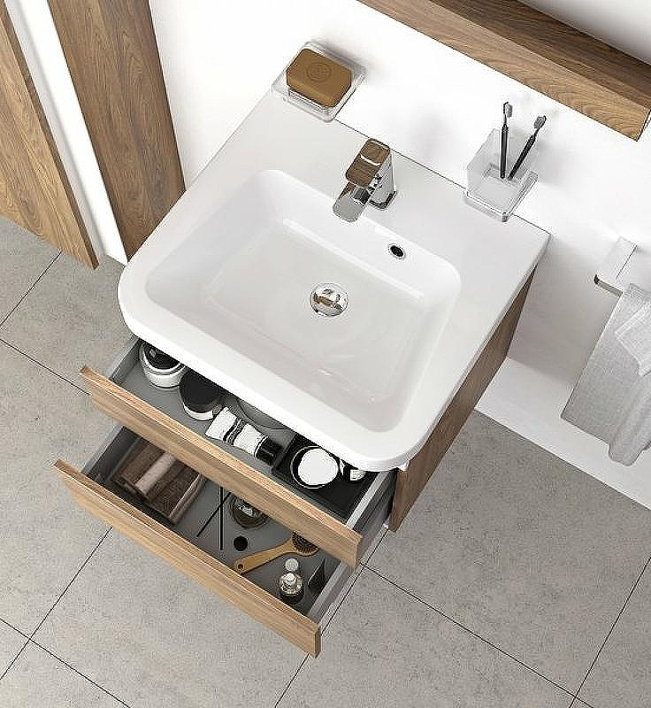 Тумба под раковину Ravak SD 10° II 55 X000001285 подвесная Темный Орех, купить, цена, заказать, магазин, доставка, скидка, промокод, купить, цена, заказать, магазин, доставка, скидка, промокод