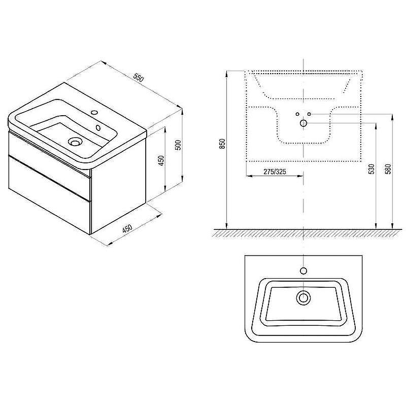 Тумба под раковину Ravak SD 10° II 55 X000001285 подвесная Темный Орех, купить, цена, заказать, магазин, доставка, скидка, промокод, купить, цена, заказать, магазин, доставка, скидка, промокод