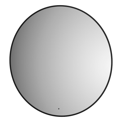 Зеркало Defesto Aura 90х90 DF 2996R с подсветкой 28W-3000K/ИК - выключатель/Теплый белый свет/Черная рама