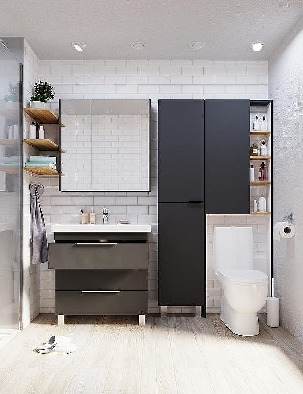 Зеркальный шкаф 1MarKa Gaula 80 У92543 Графит матовый, купить, цена, заказать, магазин, доставка, скидка, промокод, купить, цена, заказать, магазин, доставка, скидка, промокод