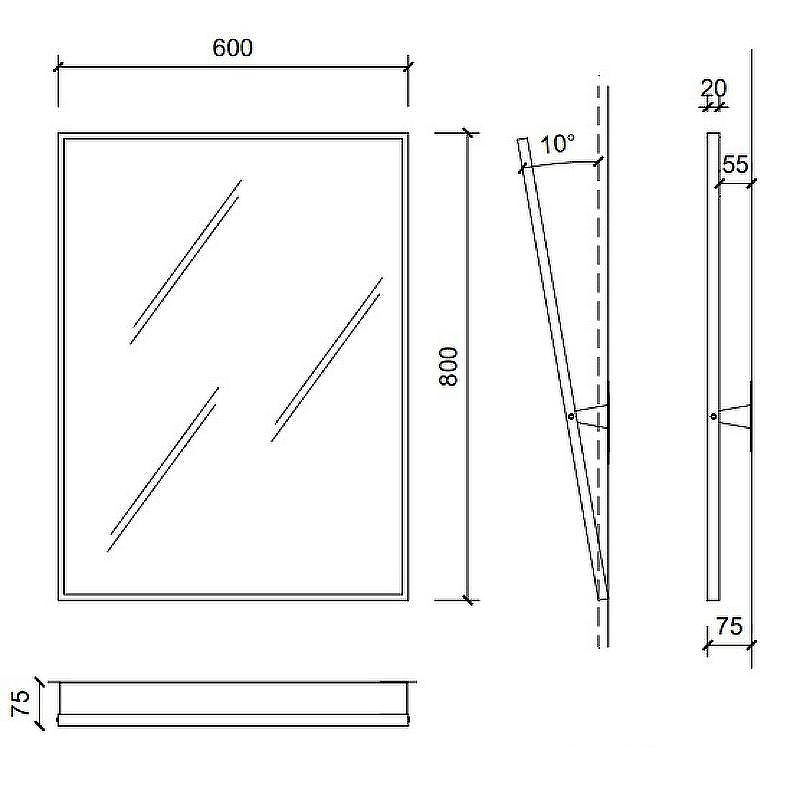 Зеркало Nofer 60 08024.S Матовая нержавеющая сталь, купить, цена, заказать, магазин, доставка, скидка, промокод, купить, цена, заказать, магазин, доставка, скидка, промокод