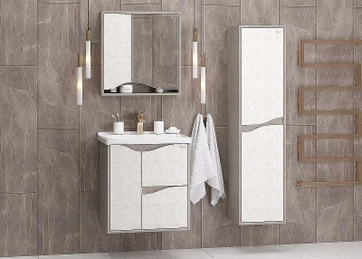 Зеркальный шкаф Onika Брендон 60.00 206084 Камень светлый Бетон крем