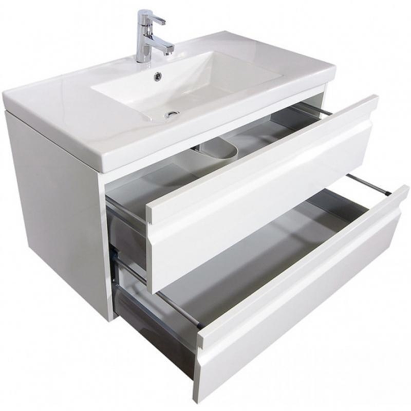 Тумба с раковиной SanVit Тема 60 ktema060 в цвете Ral подвесная Белый глянец, купить, цена, заказать, магазин, доставка, скидка, промокод, купить, цена, заказать, магазин, доставка, скидка, промокод