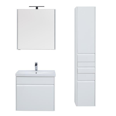 Тумба под раковину Aquanet Палермо 60 203934 подвесная Белый глянец