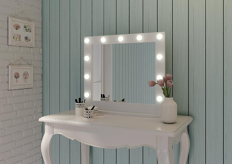 Зеркало Континент 800х700 ЗГП44 гримерное с подсветкой Белое с механическим выключателем, купить, цена, заказать, магазин, доставка, скидка, промокод, купить, цена, заказать, магазин, доставка, скидка, промокод