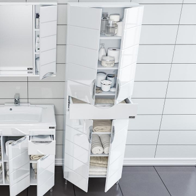 Шкаф пенал СанТа Родос 60 Белый