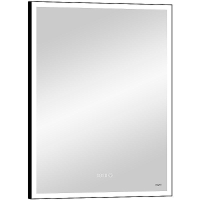Зеркало Reflexion Ghost 600х800 RF5223GH с подсветкой Черное с сенсорным выключателем, диммером и часами