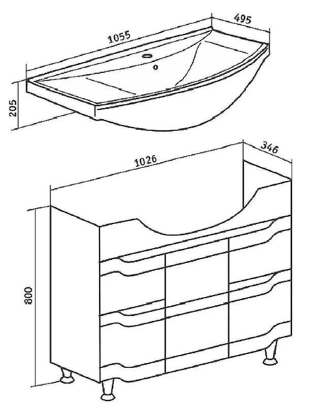 Тумба под раковину Runo Стиль 105 00000001118 Белая, купить, цена, заказать, магазин, доставка, скидка, промокод, купить, цена, заказать, магазин, доставка, скидка, промокод
