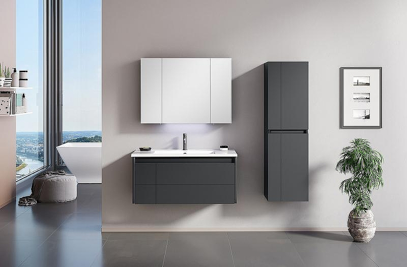 Тумба с раковиной Orka Likya 100 5002489 подвесная Антрацит матовый, купить, цена, заказать, магазин, доставка, скидка, промокод, купить, цена, заказать, магазин, доставка, скидка, промокод