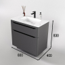 Тумба под раковину Style Line Марелла 80 Люкс Plus СС-00002403 Серый матовый антискрейтч, купить, цена, заказать, магазин, доставка, скидка, промокод, купить, цена, заказать, магазин, доставка, скидка, промокод