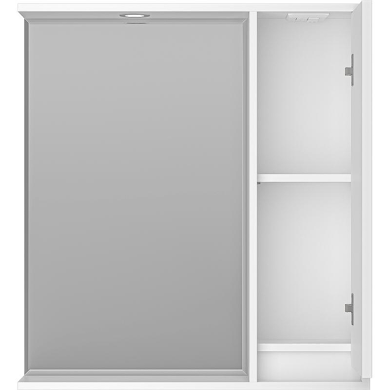 Зеркало со шкафом Brevita Balaton 75 R BAL-04075-01-П с подсветкой Белое матовое, купить, цена, заказать, магазин, доставка, скидка, промокод, купить, цена, заказать, магазин, доставка, скидка, промокод