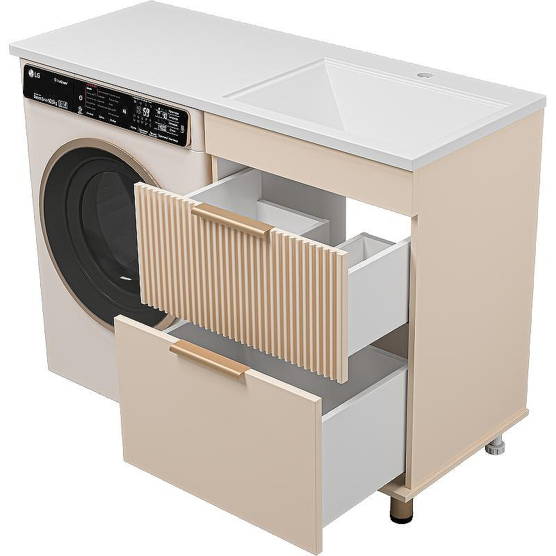 Тумба с раковиной Brevita Enfida 120 R УТ000016091 Бежевая матовая, купить, цена, заказать, магазин, доставка, скидка, промокод, купить, цена, заказать, магазин, доставка, скидка, промокод