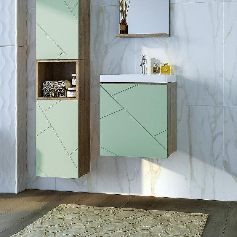 Тумба под раковину Бриклаер Кристалл 50 4627125417146 подвесная Фисташка Дуб гранж песочный, купить, цена, заказать, магазин, доставка, скидка, промокод, купить, цена, заказать, магазин, доставка, скидка, промокод